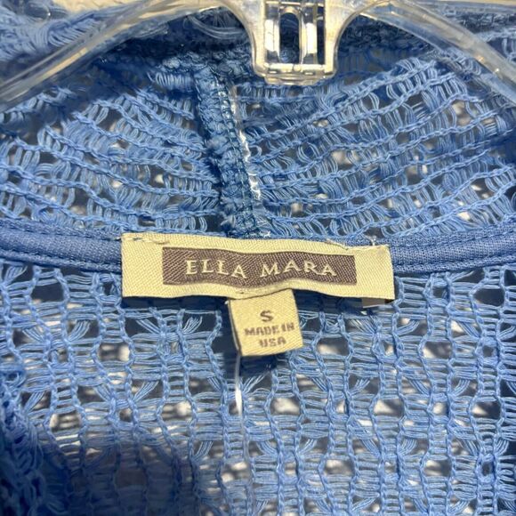 Anthropologie Ella Mara Periwinkle Cardigan Sweater Small Blue Waterfall Hem - Picture 5 of 8